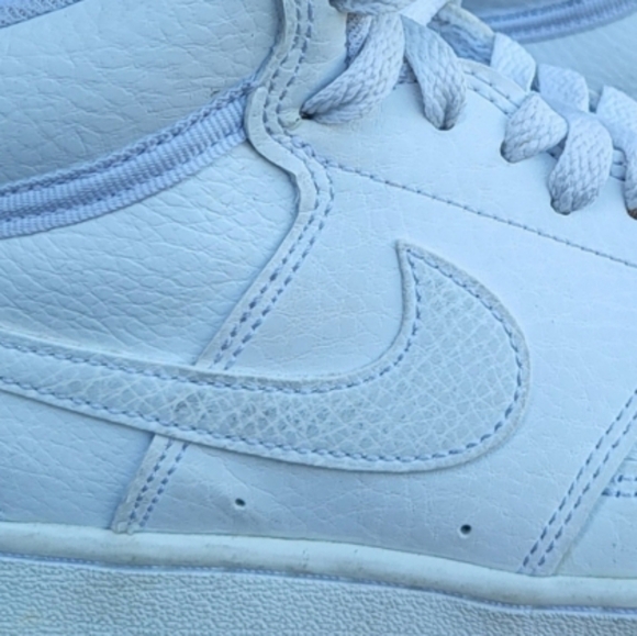 Nike Court Vision White Leather Mid Top Athletic Tennis Shoe Sneaker Women 6 - Picture 3 of 11